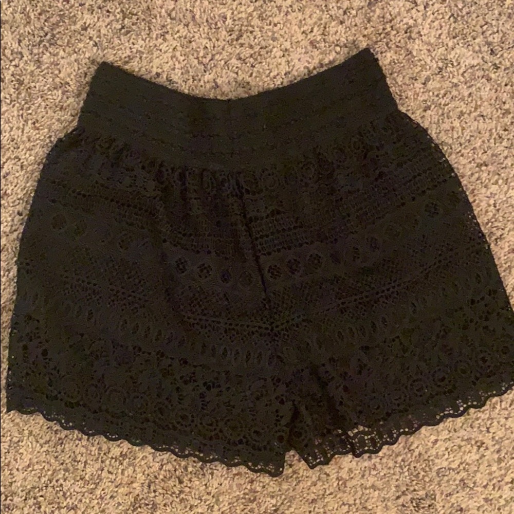Black lace shorts